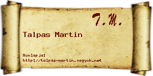 Talpas Martin névjegykártya